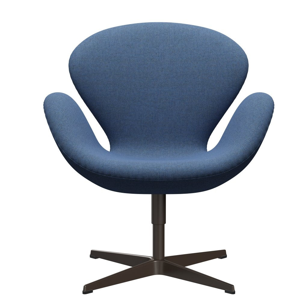 Fritz Hansen Swan Lounge Chair, Brown Bronze/Re Wool Blue/Natural