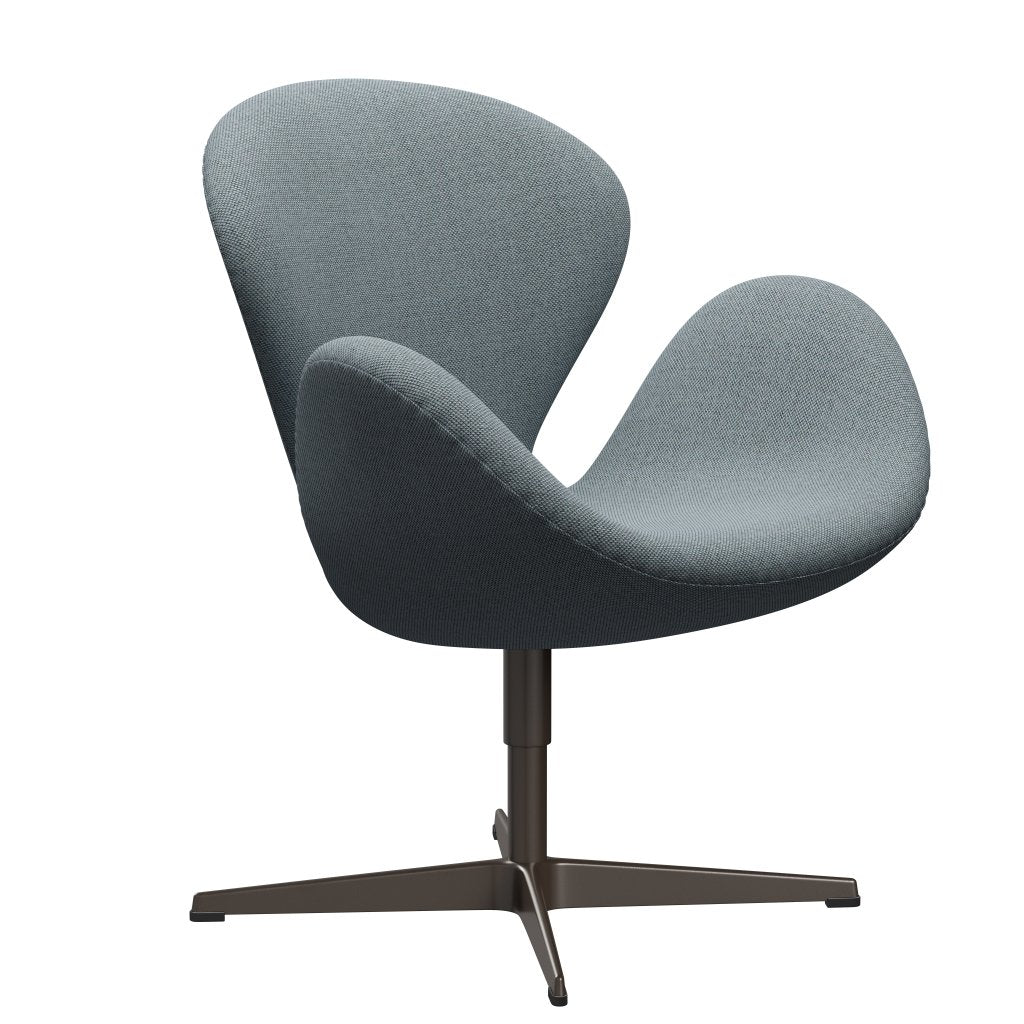 Fritz Hansen Swan Lounge Chair, Brown Bronze/Re Wool Light Blue/Natural