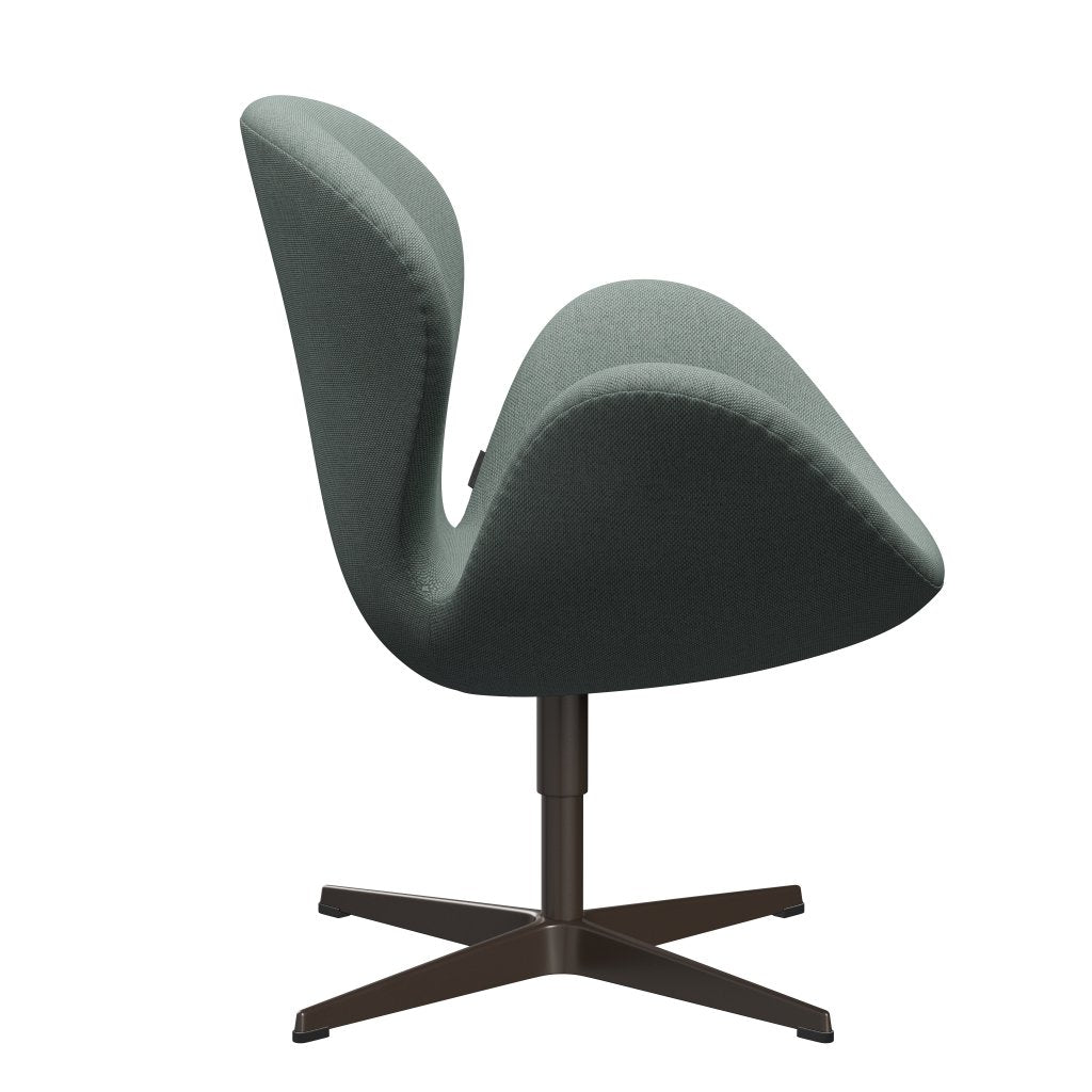 Fritz Hansen Swan Lounge Chair, Brown Bronze/Re Wool Light Aquamarine/Natural
