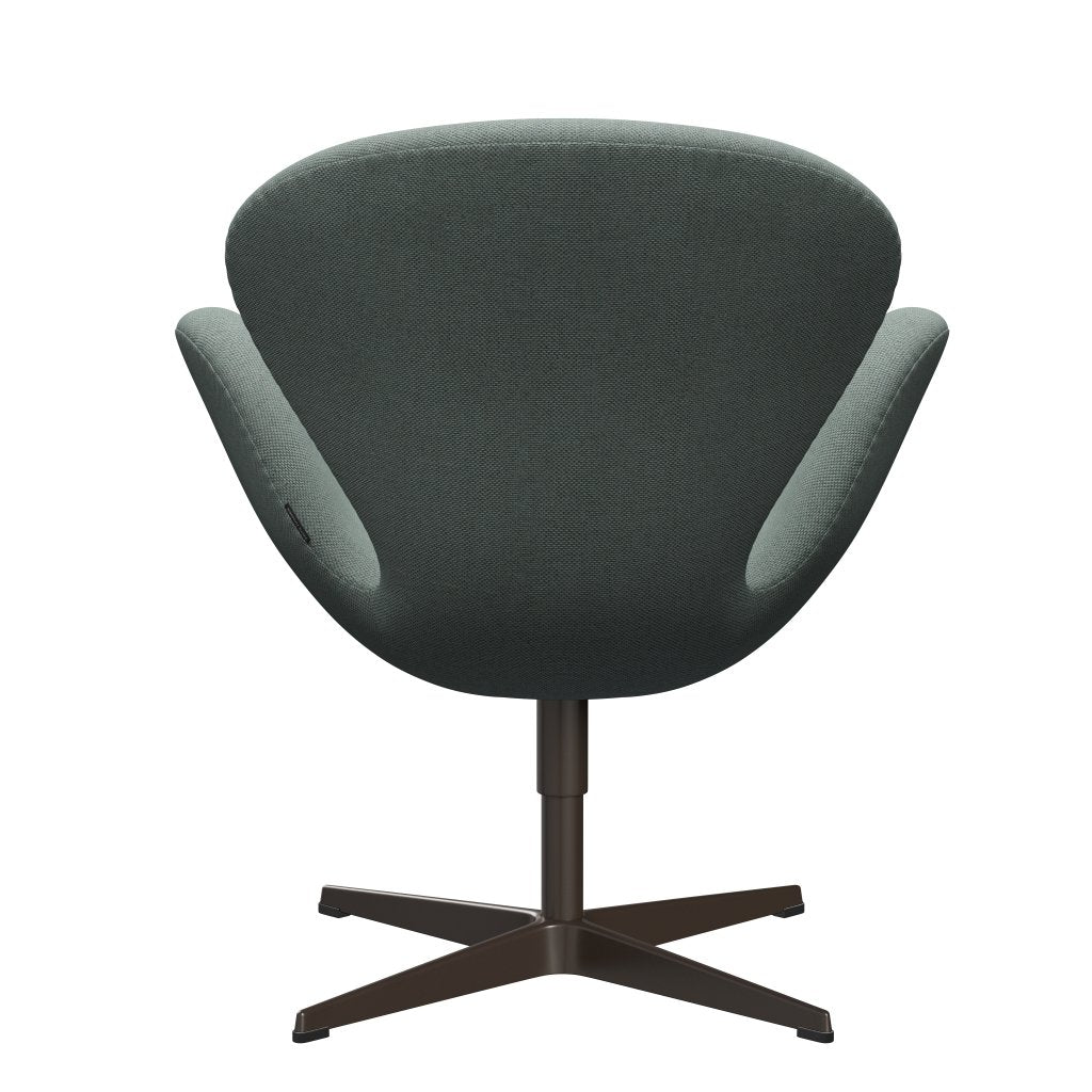 Fritz Hansen Swan Lounge Chair, Brown Bronze/Re Wool Light Aquamarine/Natural