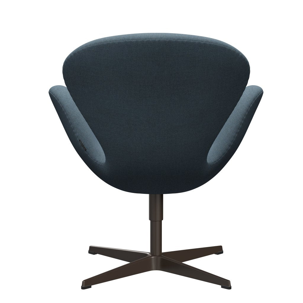 Fritz Hansen Swan Lounge Chair, Brown Bronze/Re Wool Natural/Light Blue