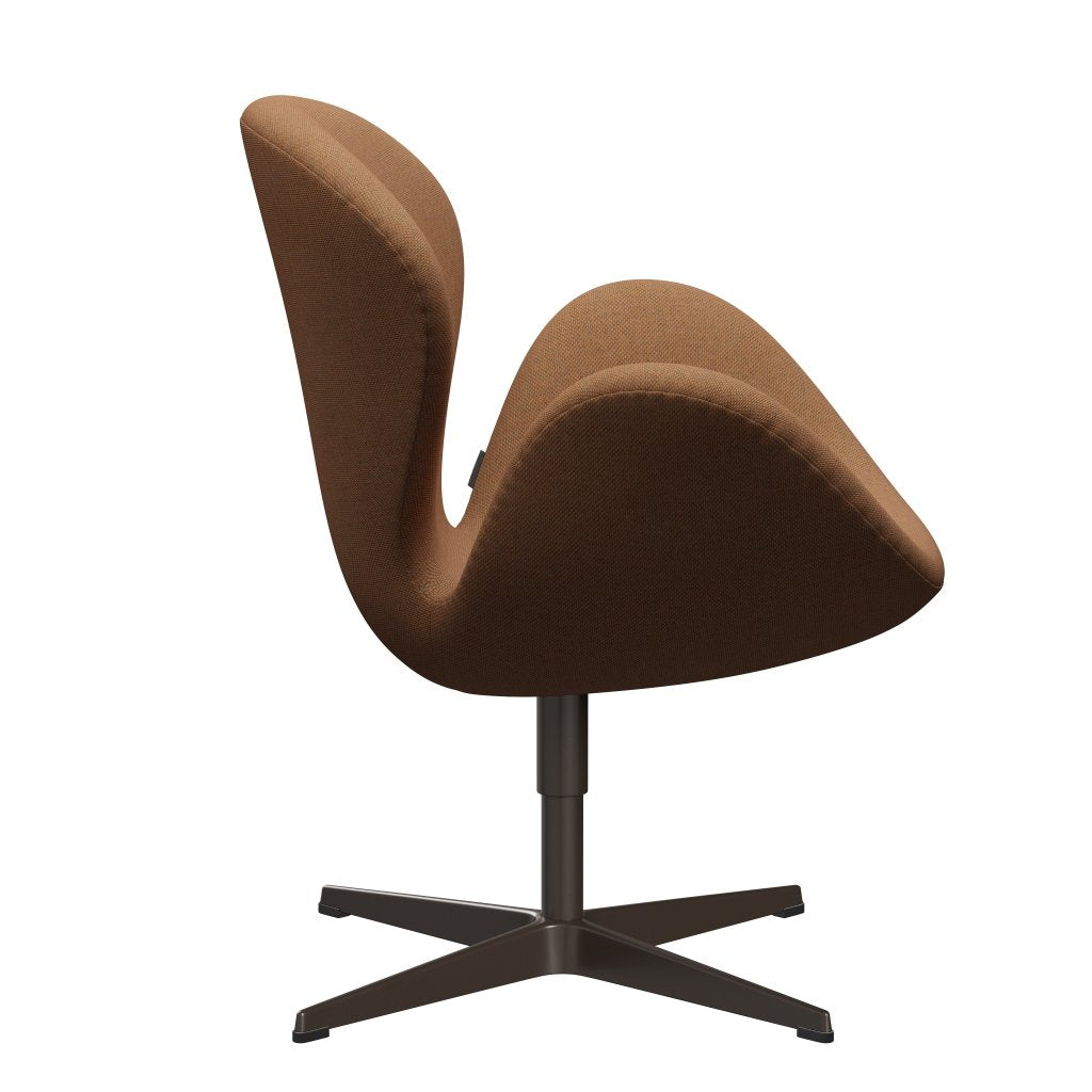 Fritz Hansen Swan Lounge Chair, Brown Bronze/Re Wool Ornage/Natural