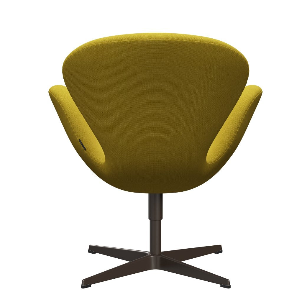 Fritz Hansen Swan Lounge Chair, Brown Bronze/Steelcut Light Green/Yellow