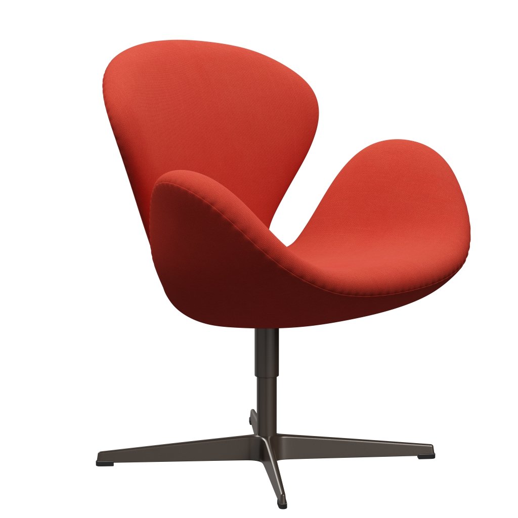 Fritz Hansen Swan Lounge Chair, Brown Bronze/Steelcut Light Red