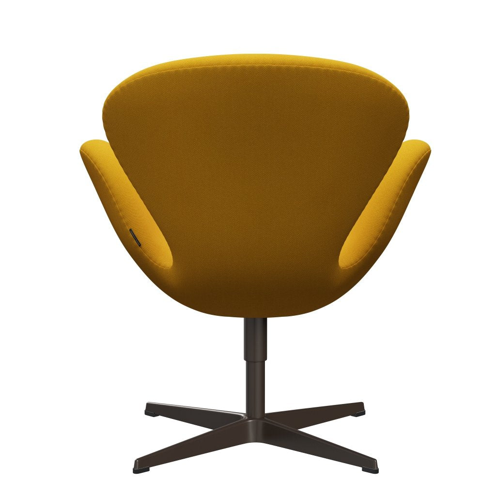 Fritz Hansen Swan Lounge Chair, Brown Bronze/Steelcut Trio Yellow