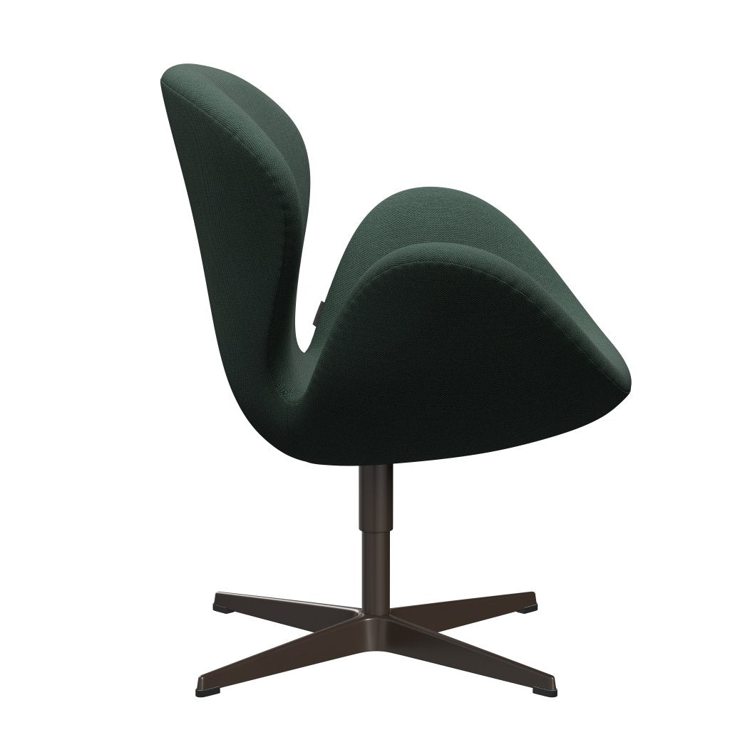 Fritz Hansen Swan Lounge Chair, Brown Bronze/Steelcut Trio Dusty Green
