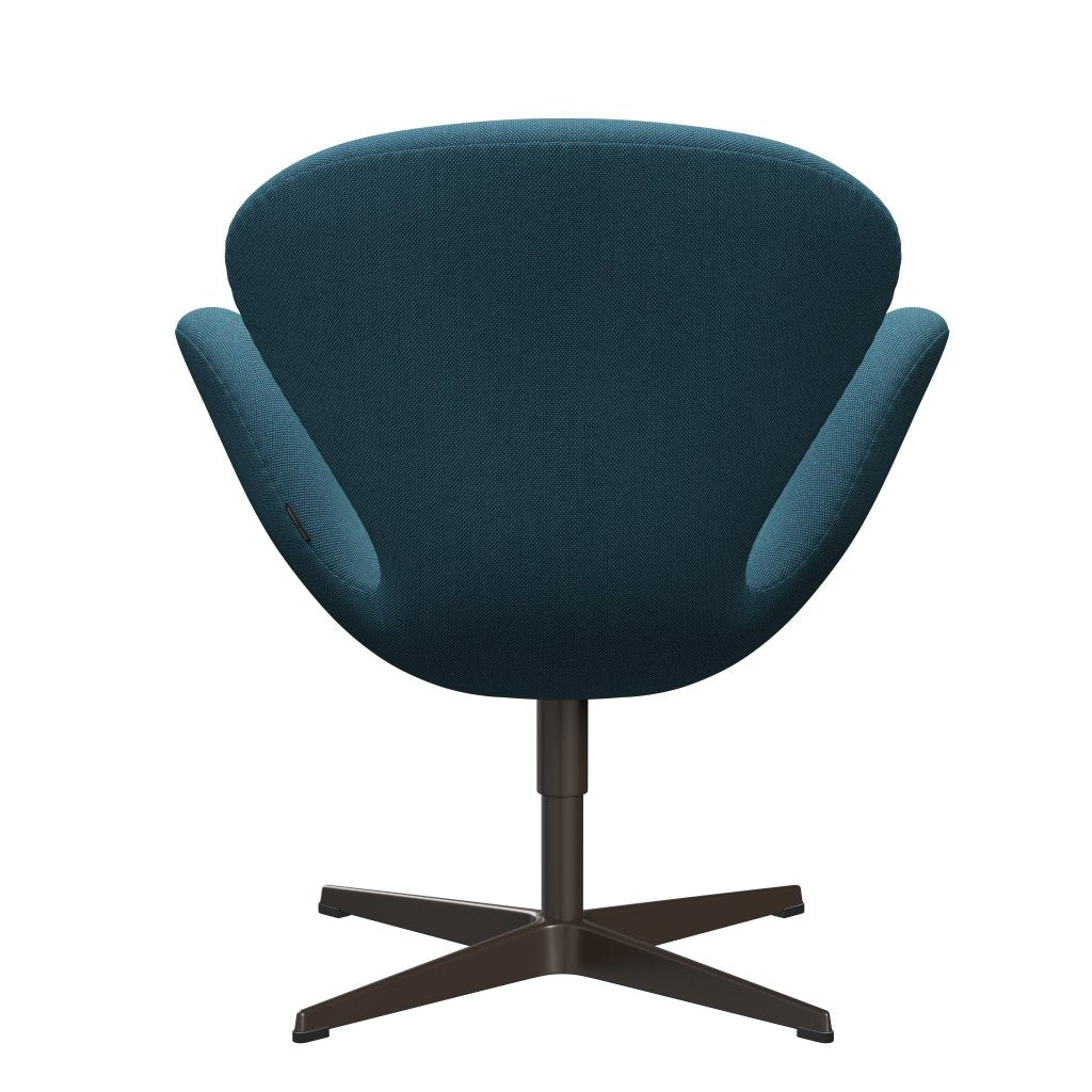 Fritz Hansen Swan Lounge Chair, Brown Bronze/Steelcut Trio Turquoise