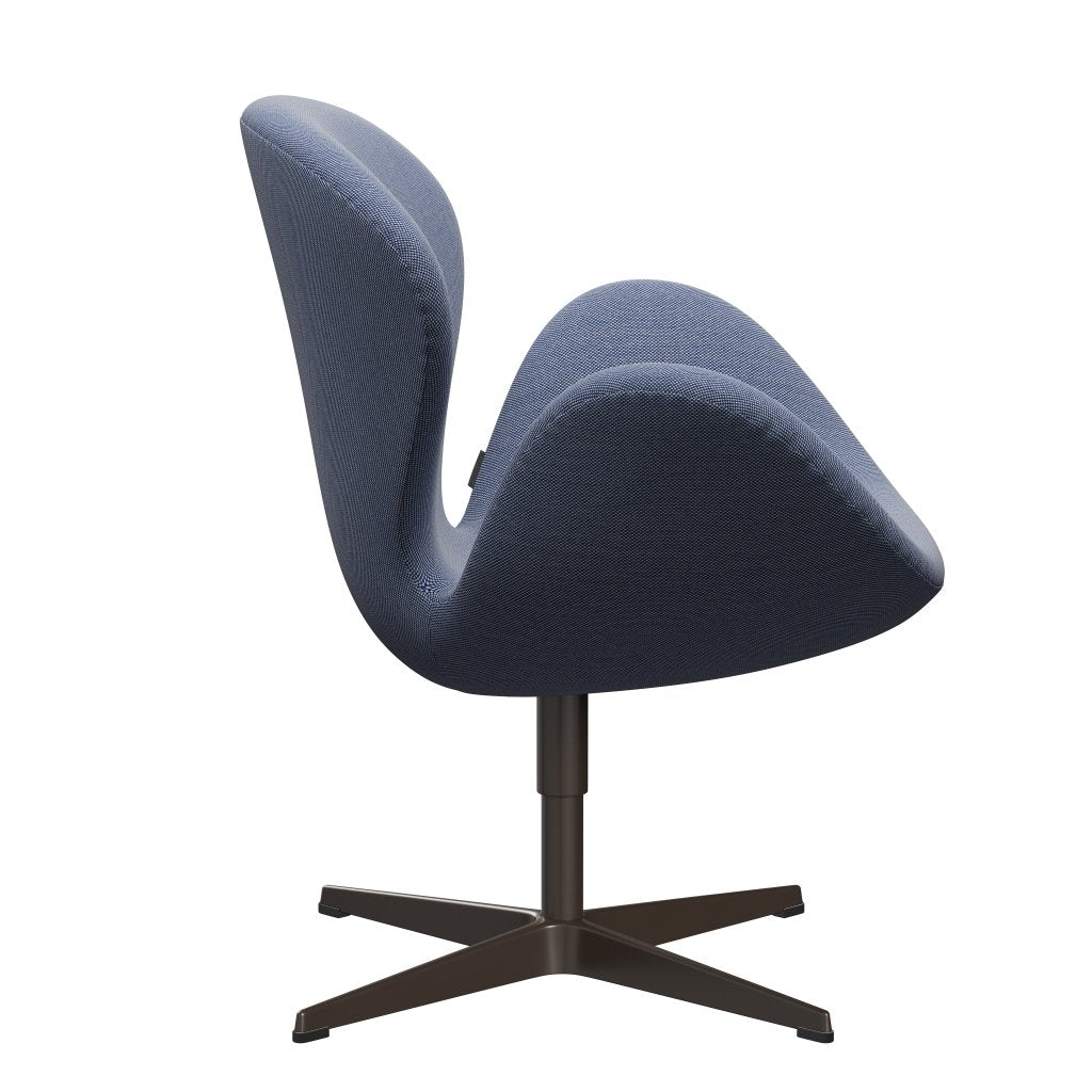Fritz Hansen Swan Lounge Chair, Brown Bronze/Steelcut Trio White/Blue