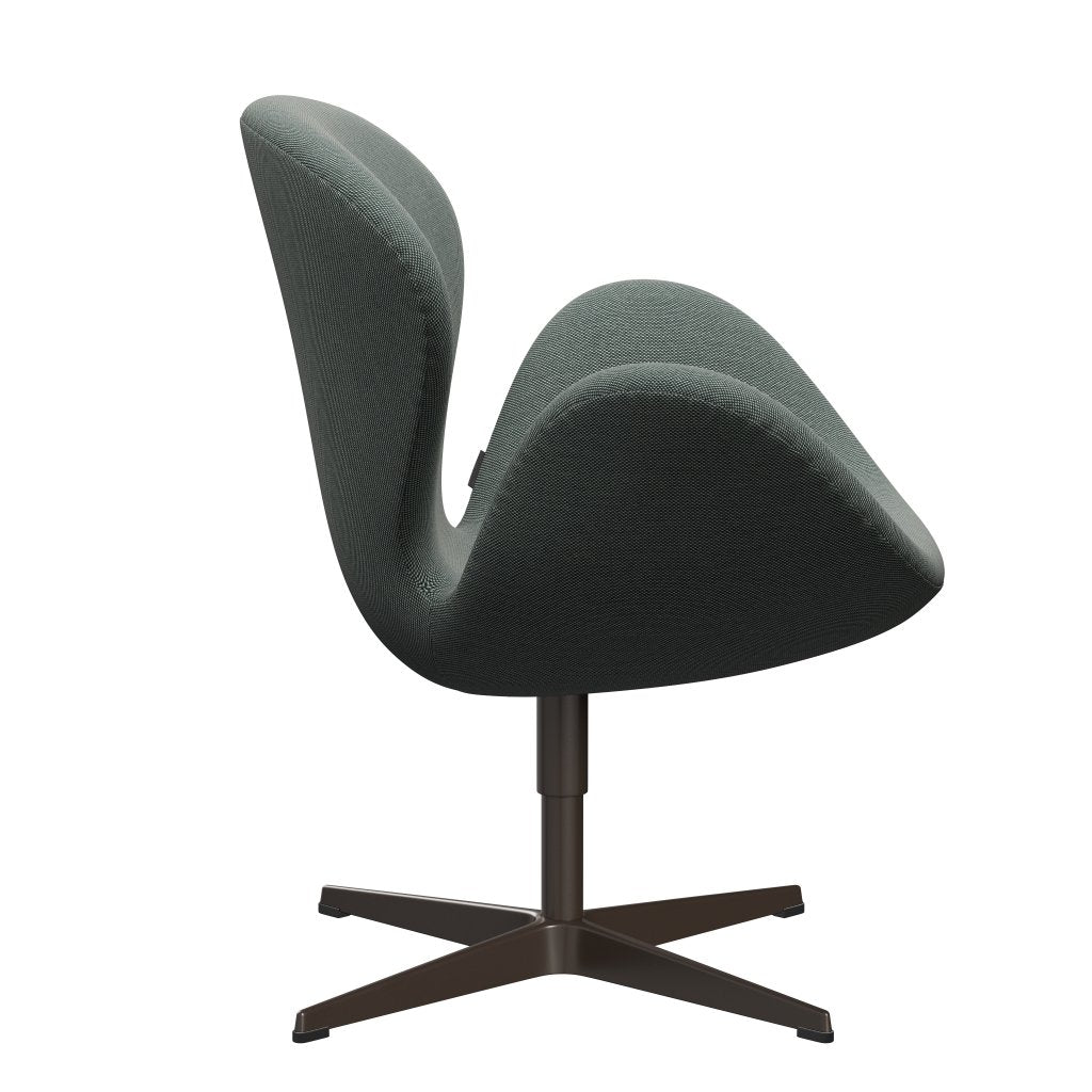 Fritz Hansen Swan Lounge Chair, Brown Bronze/Steelcut Trio White/Dark Green