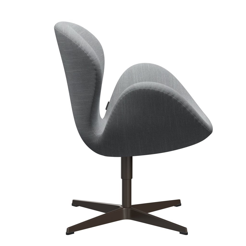 Fritz Hansen Swan Lounge Chair, Brown Bronze/Sunniva Light Grey/Light Blue