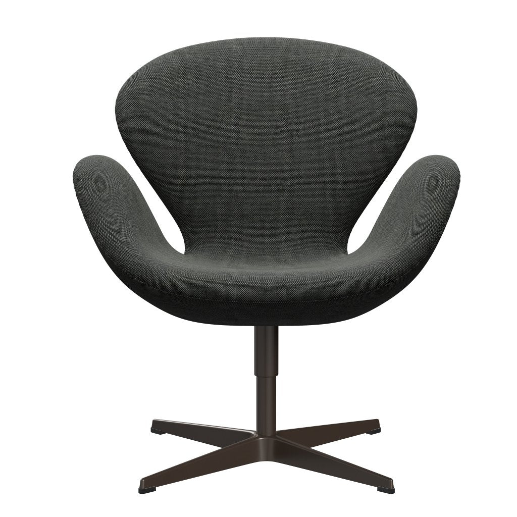 Fritz Hansen Swan Lounge Chair, Brown Bronze/Sunniva Light Grey/Dark Grey