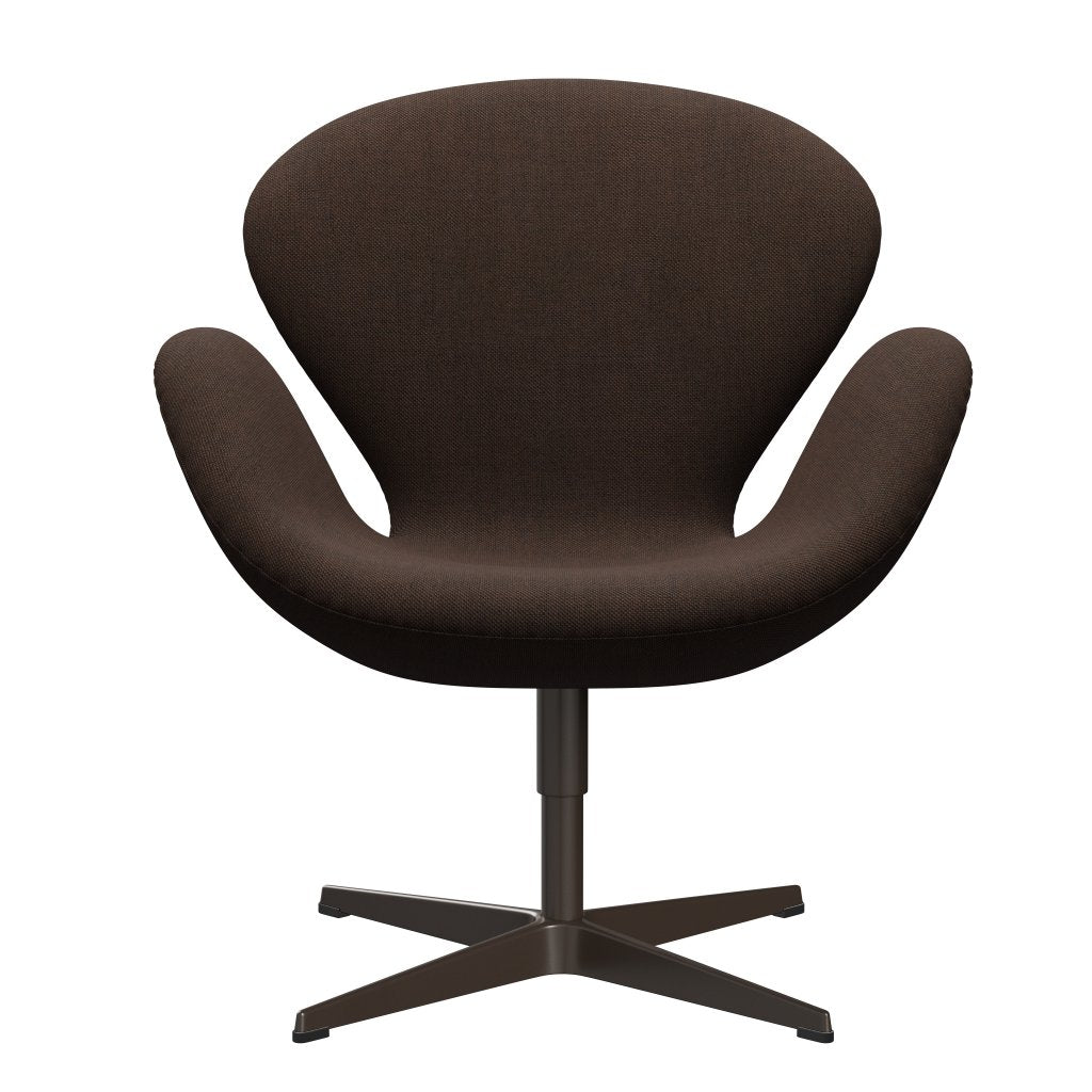 Fritz Hansen Swan Lounge Chair, Brown Bronze/Sunniva Black/Chestnut