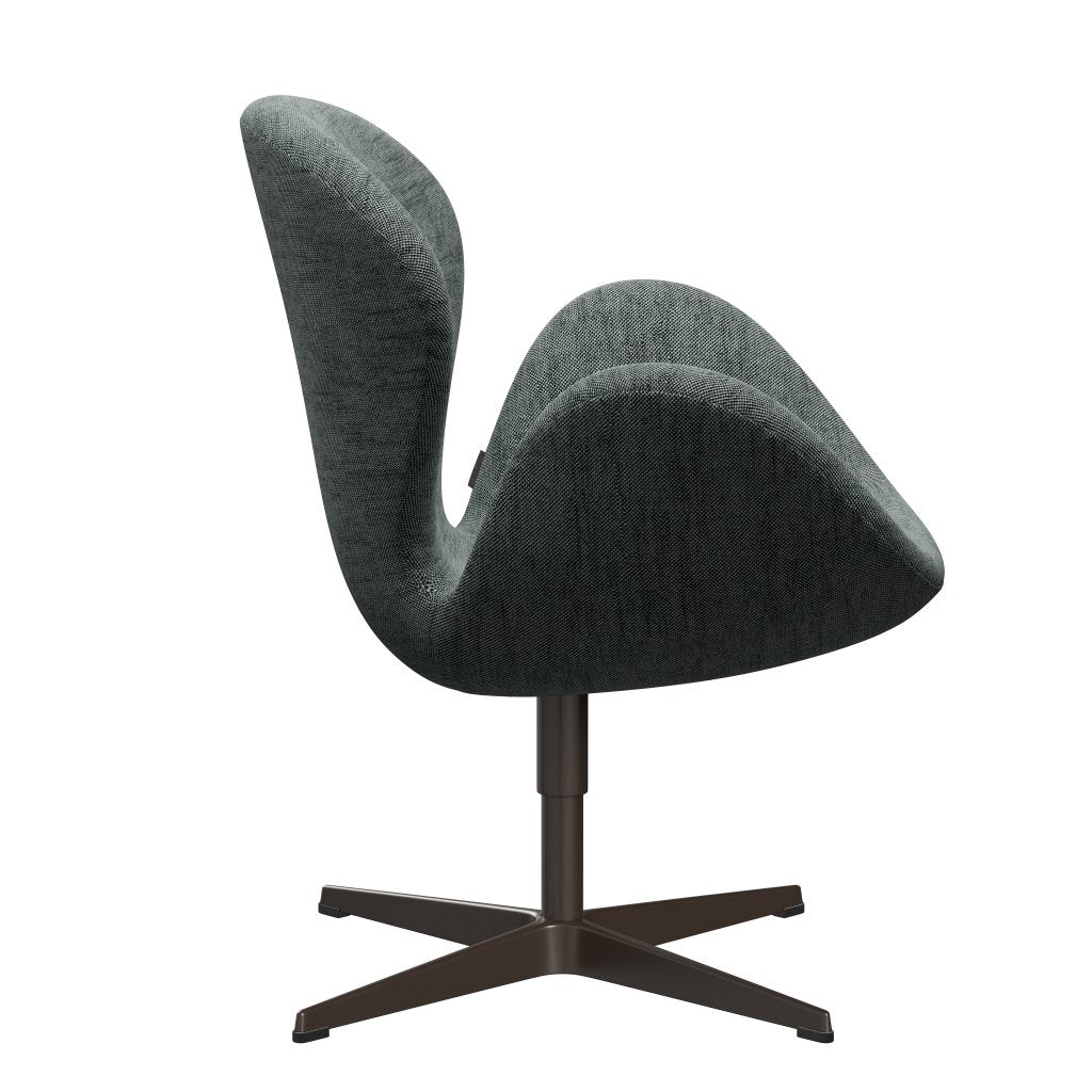 Fritz Hansen Swan Lounge Chair, Brown Bronze/Sunniva Black/White