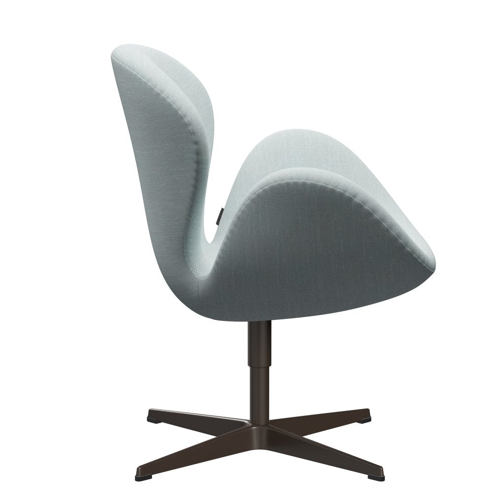 Fritz Hansen Swan Lounge Chair, Brown Bronze/Sunniva White/Light Blue