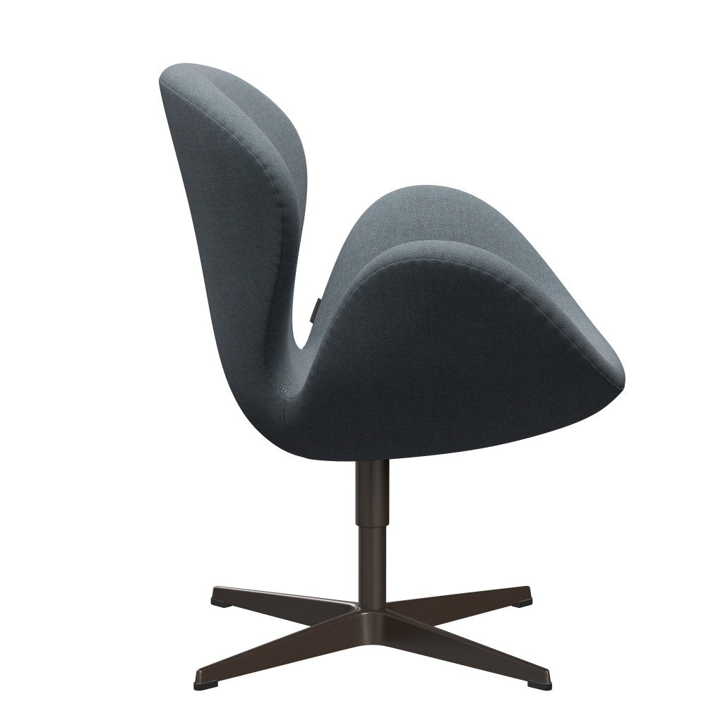 Fritz Hansen Swan Lounge Chair, Brown Bronze/Sunniva Soft Blue