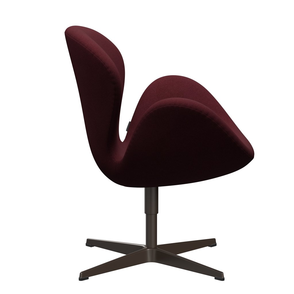 Fritz Hansen Swan Lounge Chair, Brown Bronze/Tonus Wine Red