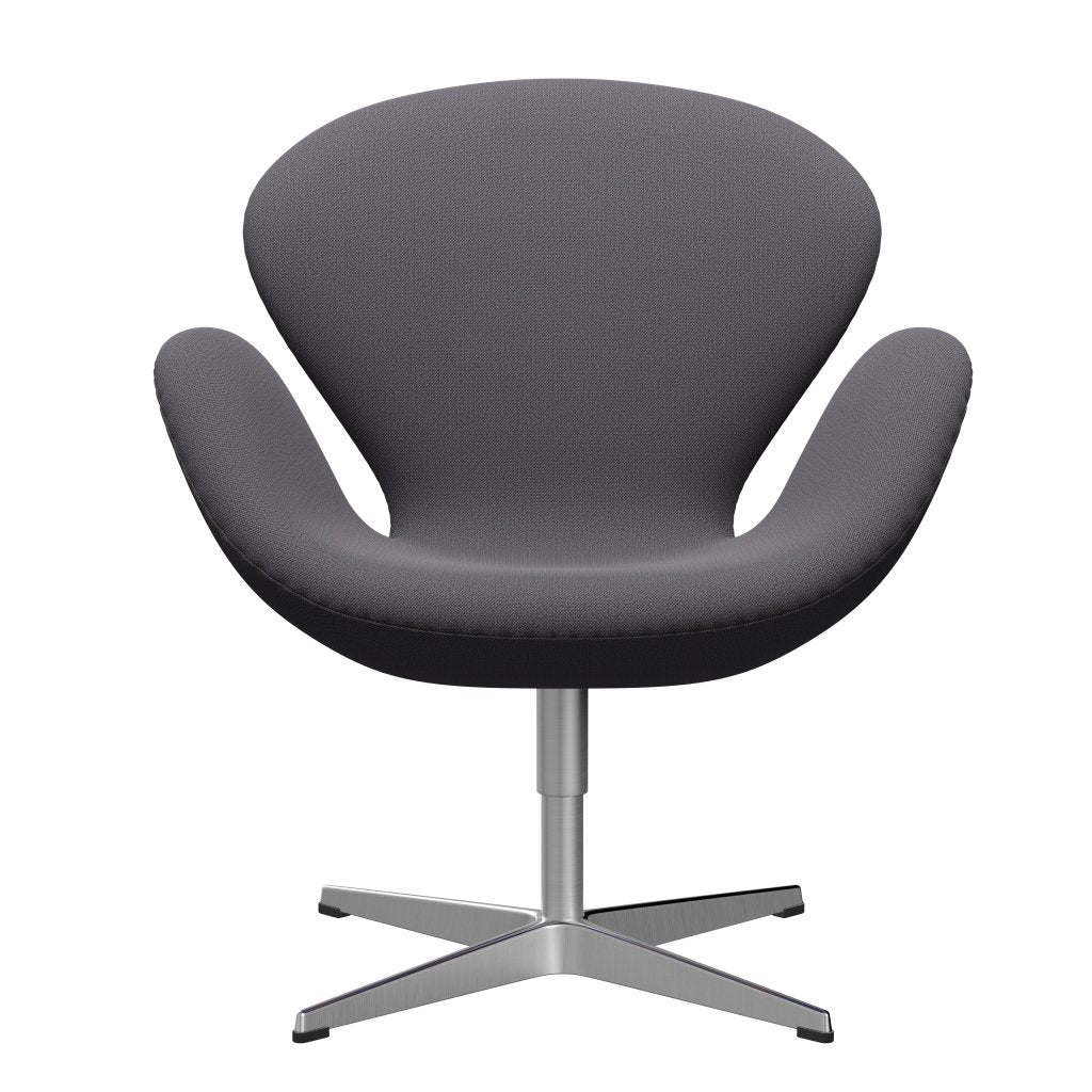 Fritz Hansen Swan Lounge Chair, Satin Brushed Aluminium/Capture Dark Grey