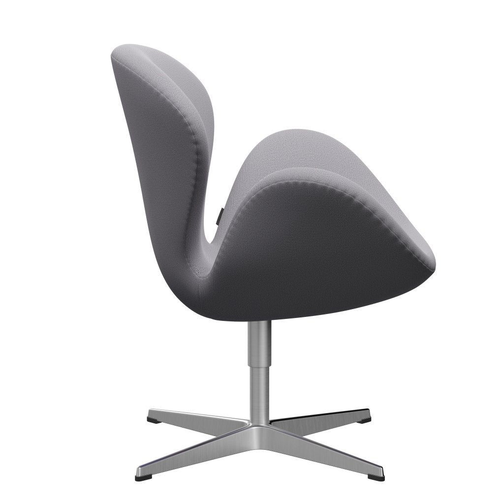 Fritz Hansen Swan Lounge Chair, Satin Brushed Aluminium/Capture Light Grey