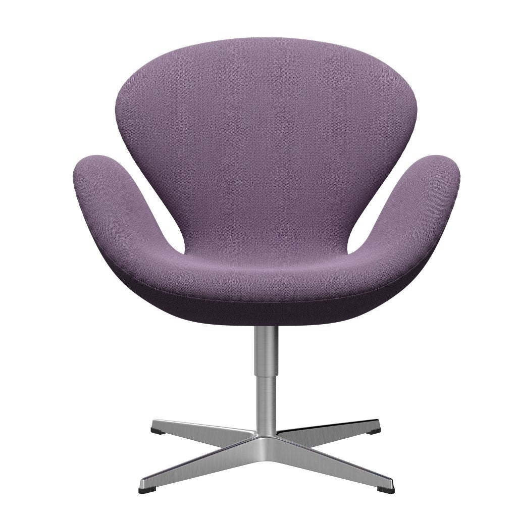 Fritz Hansen Swan Lounge Chair, Satin Brushed Aluminium/Capture Light Violet