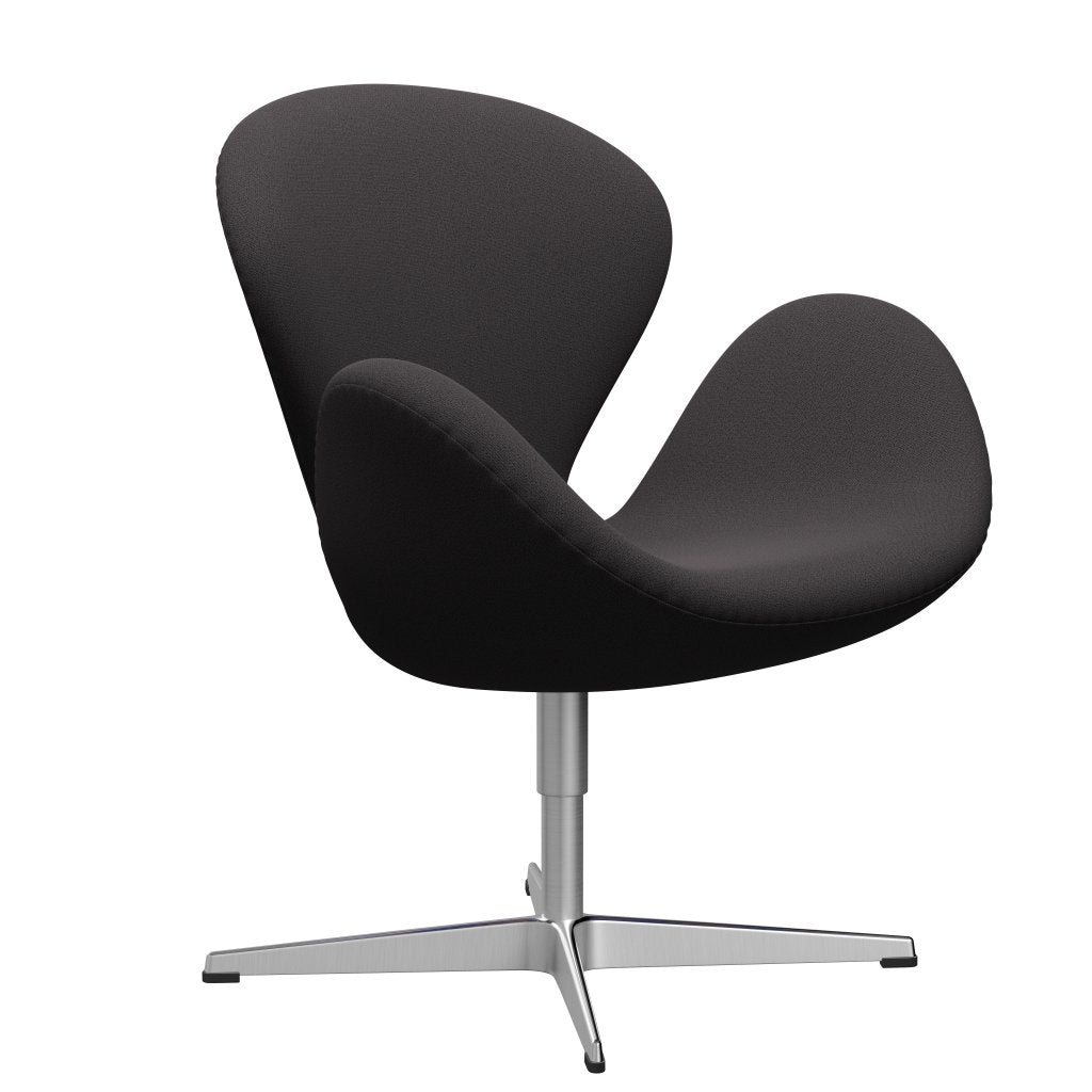 Fritz Hansen Swan Lounge Chair, Satin Brushed Aluminium/Capture Charcoal