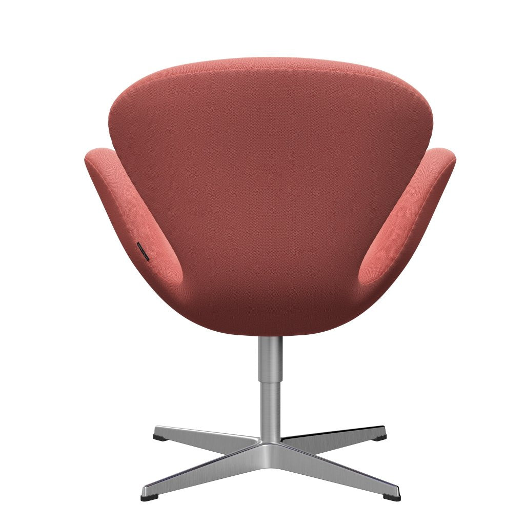 Fritz Hansen Swan Lounge Chair, Satin Brushed Aluminium/Capture Coral