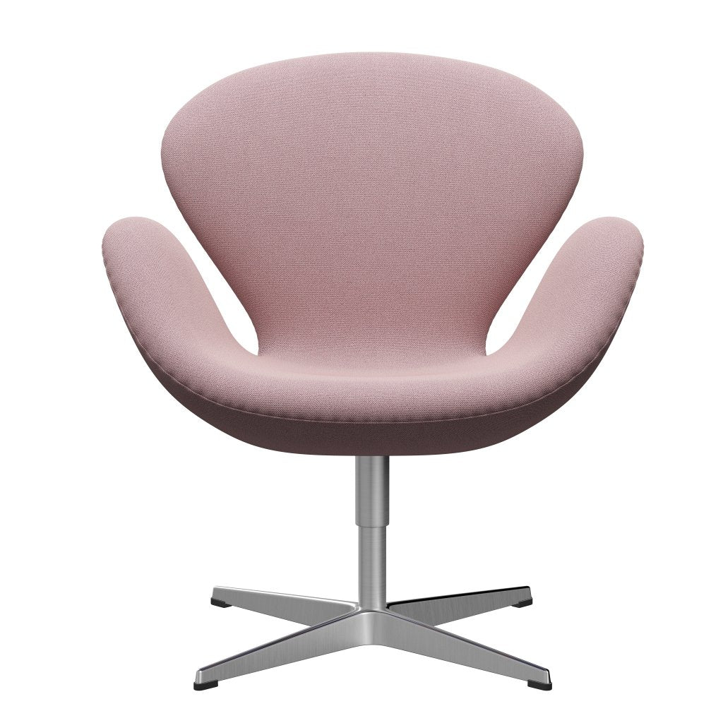 Fritz Hansen Swan Lounge Chair, Satin Brushed Aluminium/Capture Pink