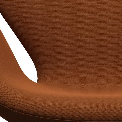 Fritz Hansen Swan Lounge Chair, Satin Brushed Aluminium/Capture Rust/Orange