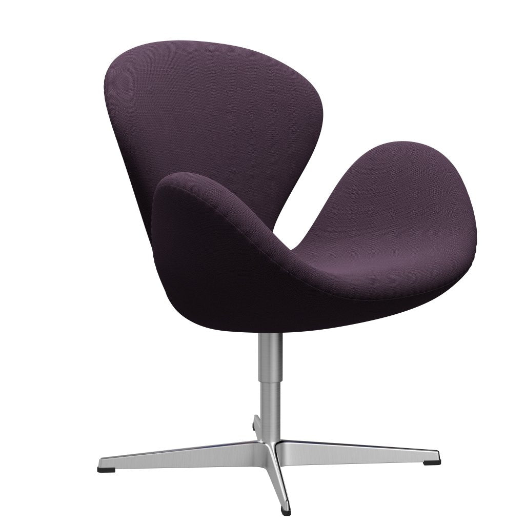 Fritz Hansen Swan Lounge Chair, Satin Brushed Aluminium/Capture Violet Dark