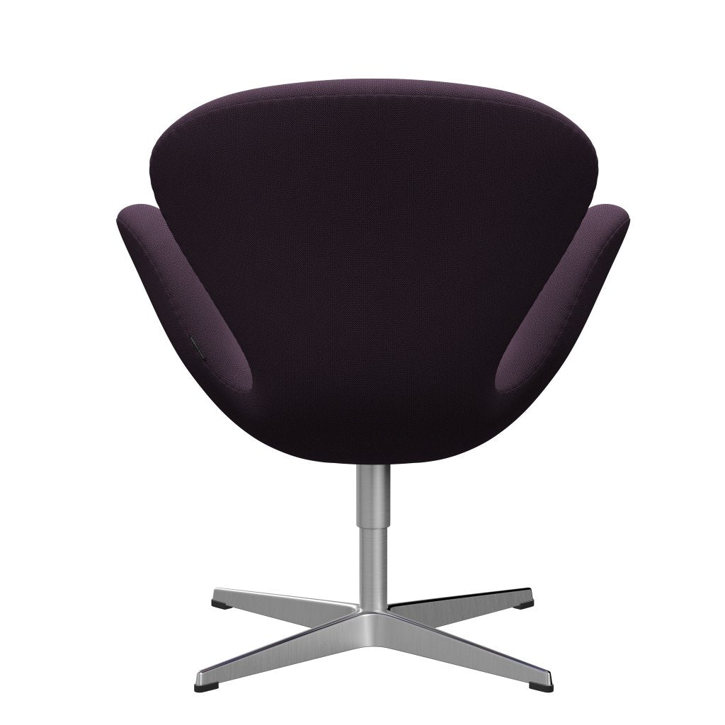 Fritz Hansen Swan Lounge Chair, Satin Brushed Aluminium/Capture Violet Dark