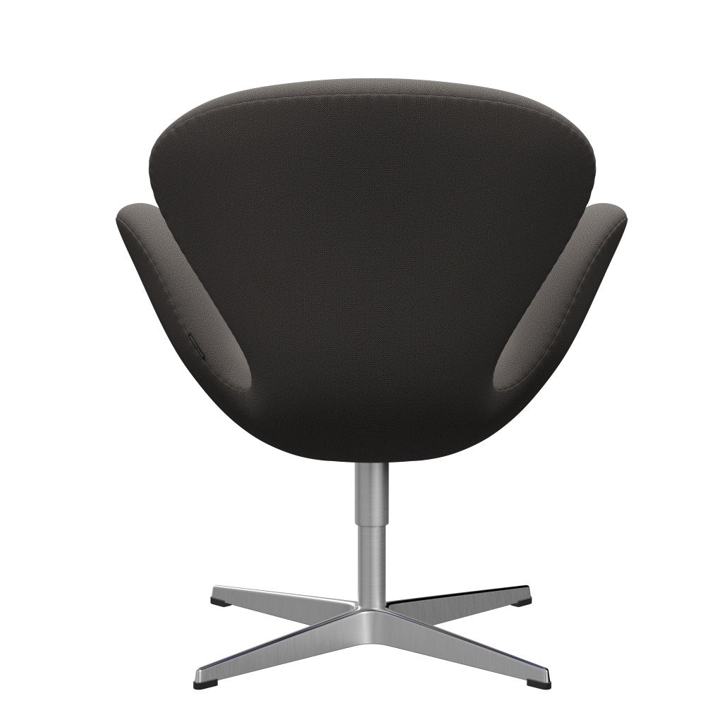 Fritz Hansen Swan Lounge Chair, Satin Brushed Aluminium/Capture Warm Dark Grey