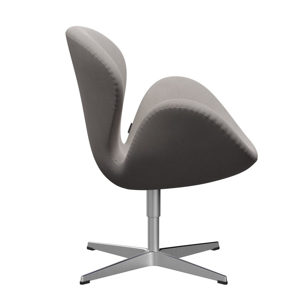 Fritz Hansen Swan Lounge Chair, Satin Brushed Aluminium/Capture Warm Grey Light