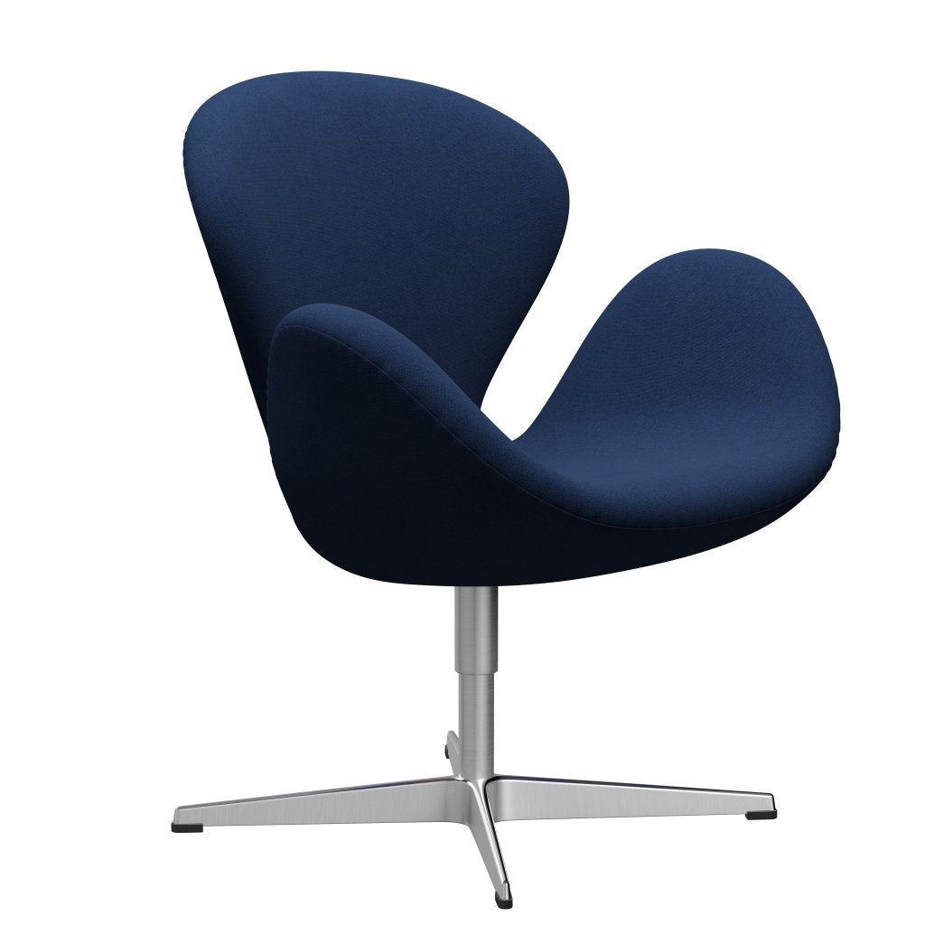 Fritz Hansen Swan Lounge Chair, Satin Brushed Aluminium/Christianshavn Blue Uni