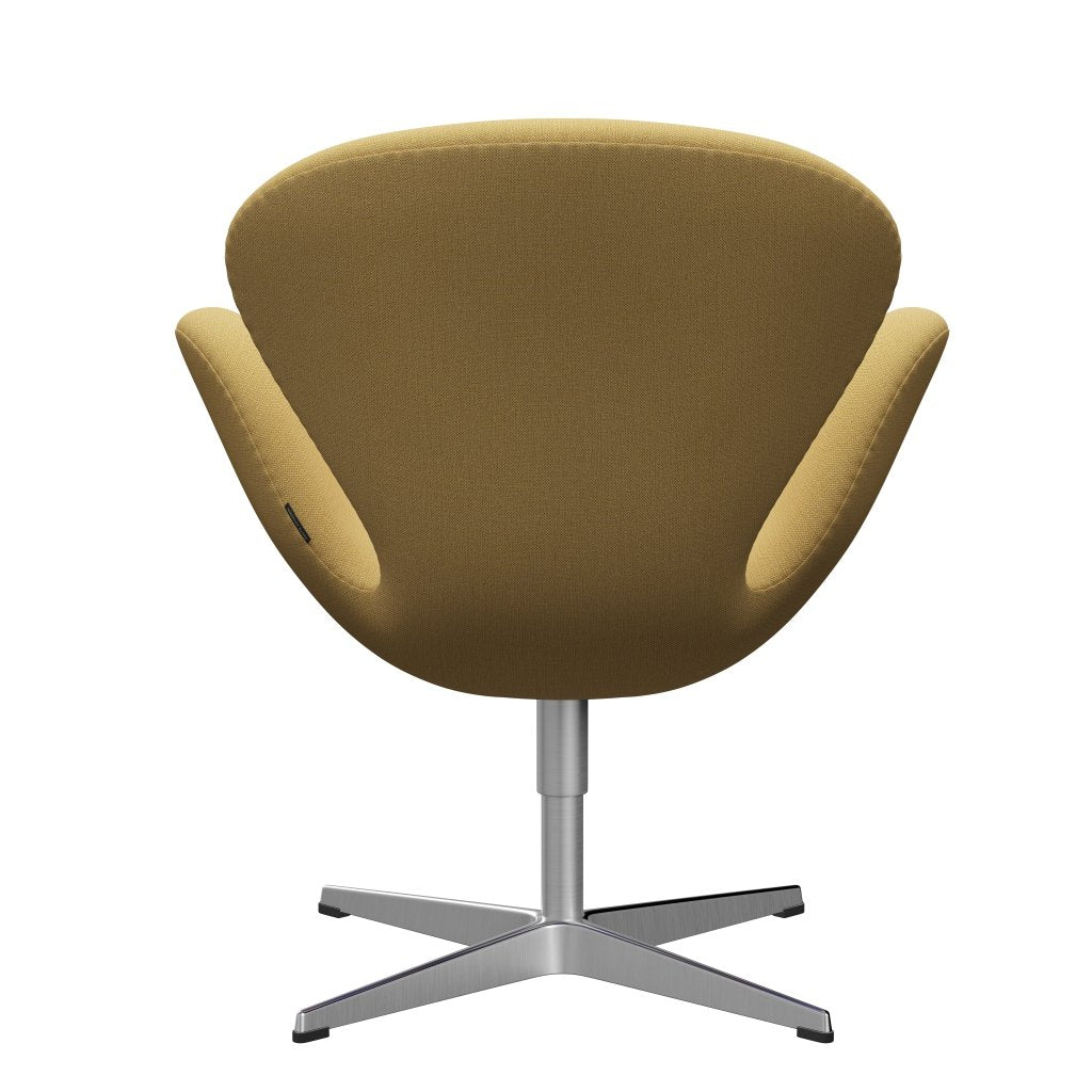 Fritz Hansen Swan Lounge Chair, Satin Brushed Aluminium/Christianshavn Yellow