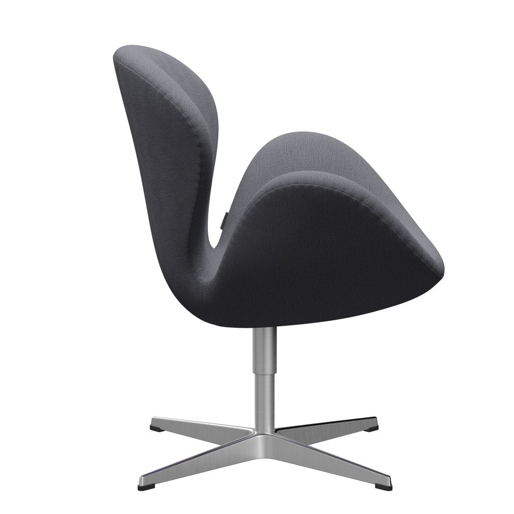 Fritz Hansen Swan Lounge Chair, Satin Brushed Aluminium/Christianshavn Light Grey