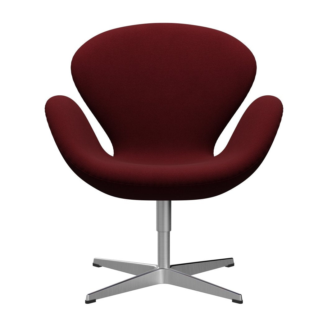 Fritz Hansen Swan Lounge Chair, Satin Brushed Aluminium/Christianshavn Red Uni
