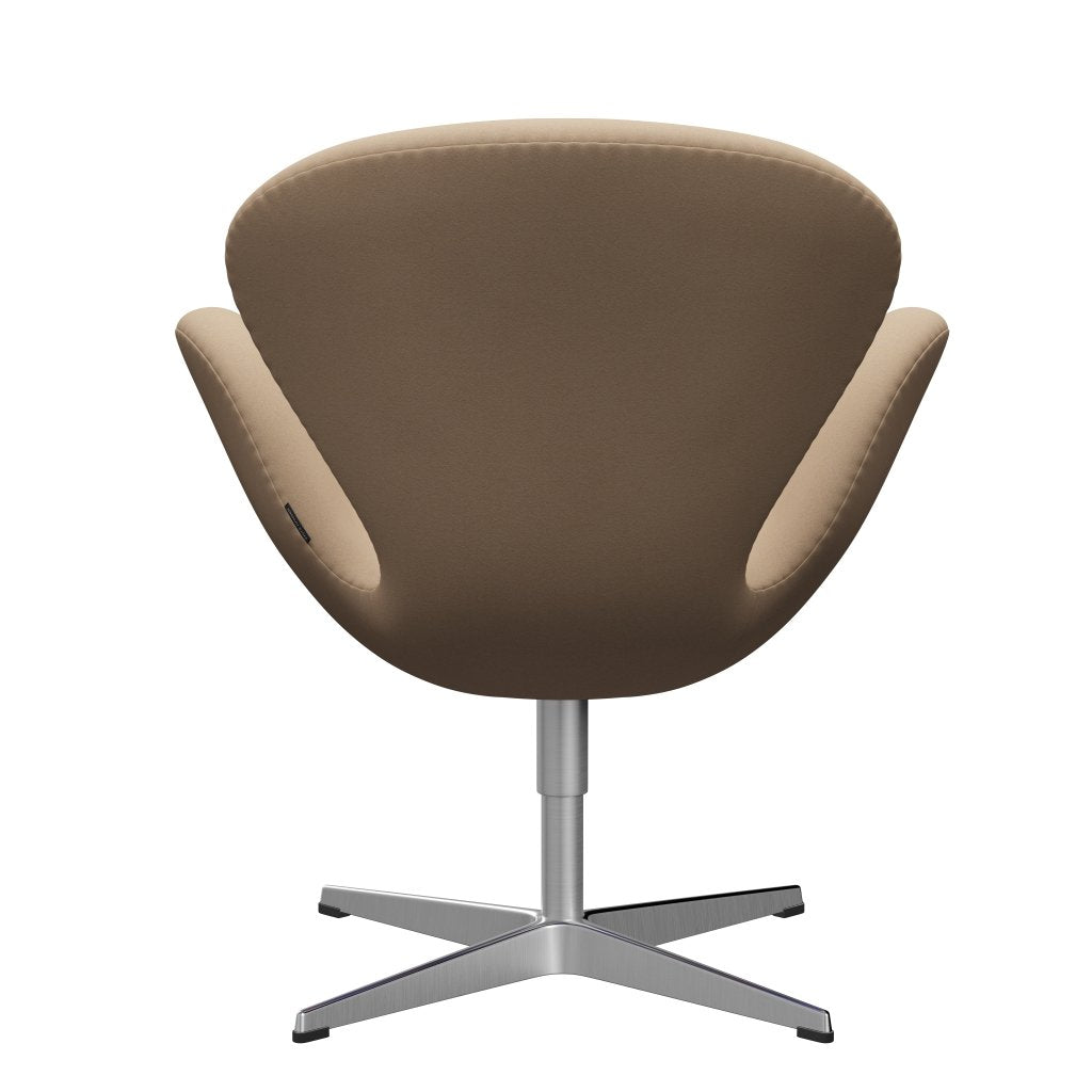 Fritz Hansen Swan Lounge Chair, Satin Brushed Aluminium/Comfort Beige (61003)