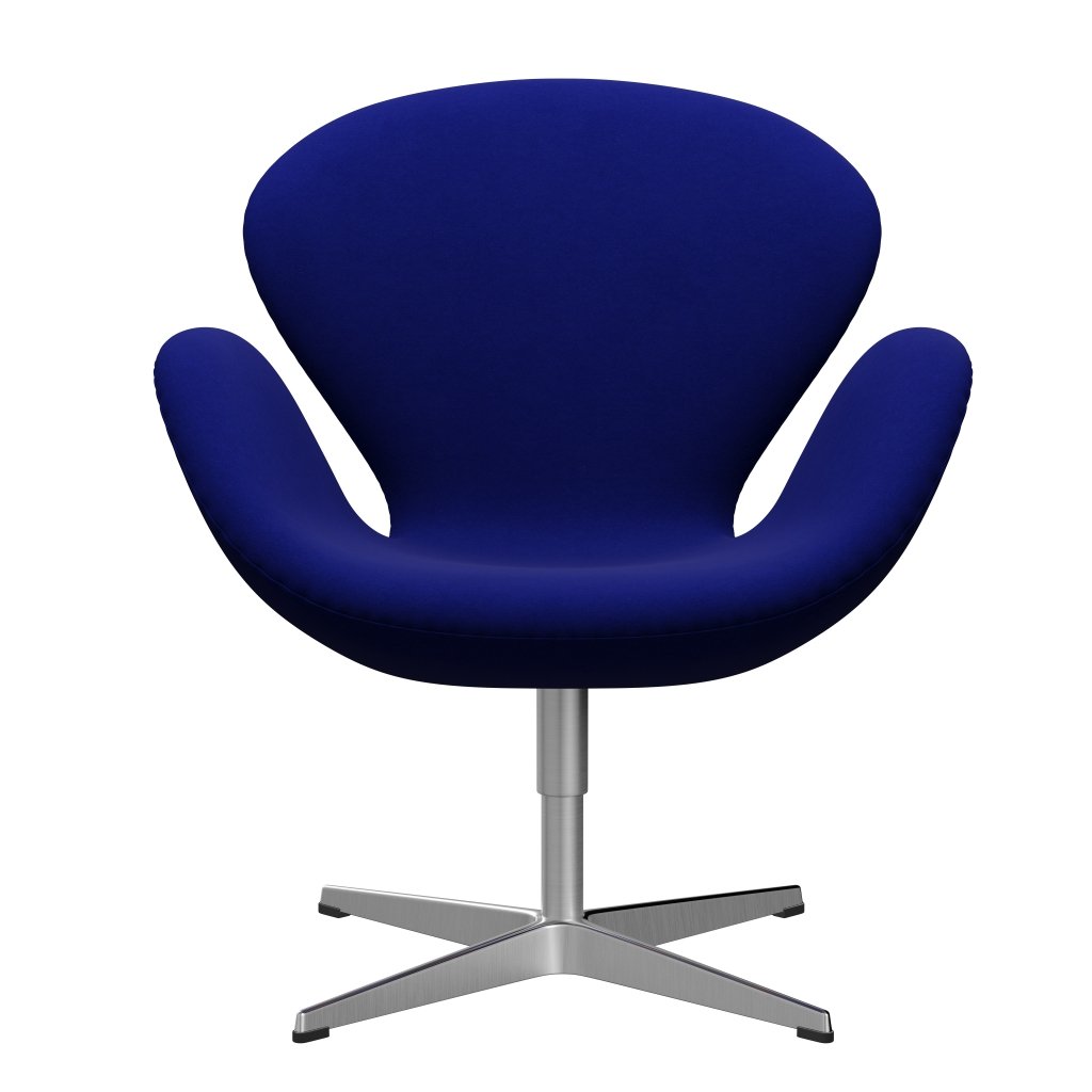Fritz Hansen Swan Lounge Chair, Satin Brushed Aluminium/Comfort Blue (66008)