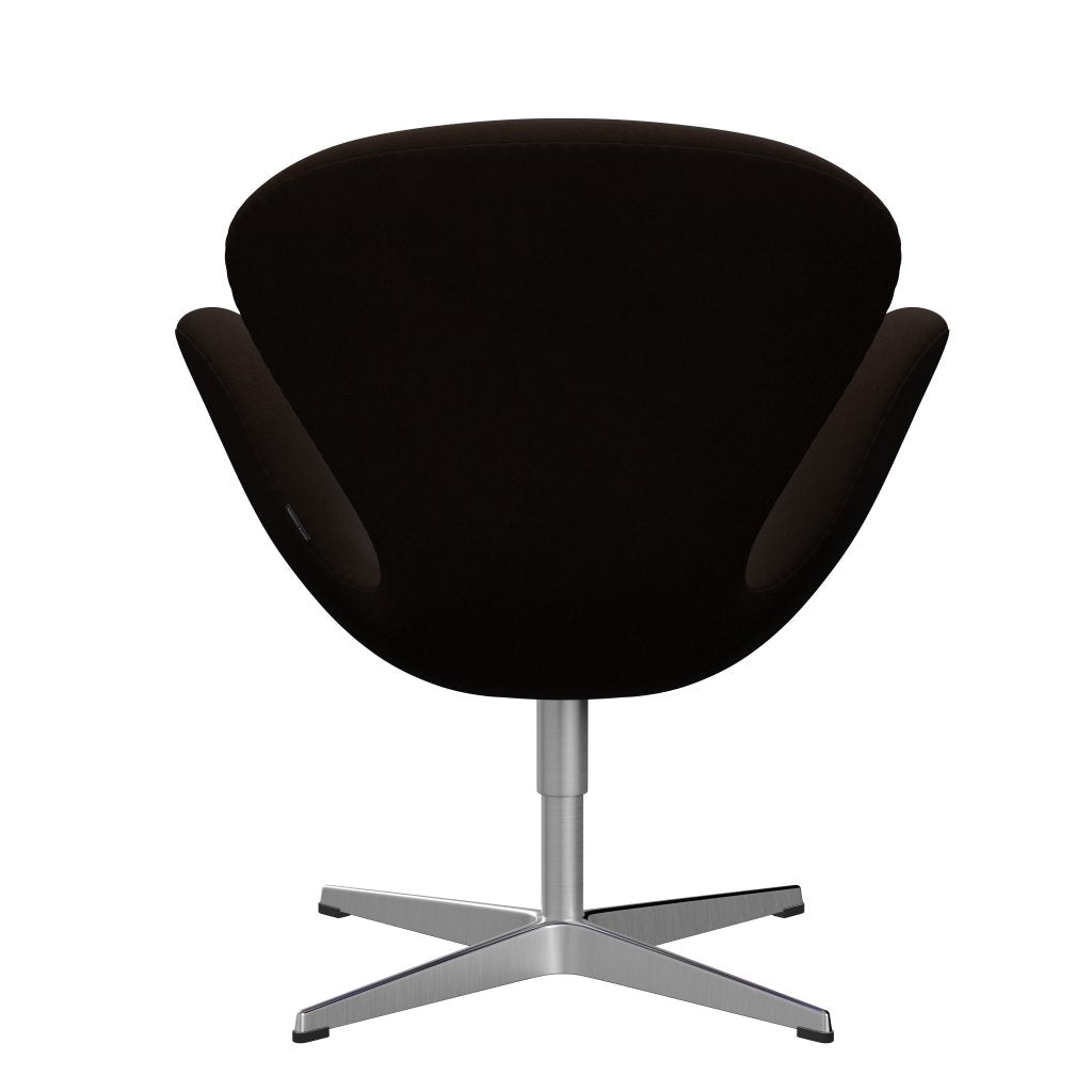 Fritz Hansen Swan Lounge Chair, Satin Brushed Aluminium/Comfort Brown (01566)