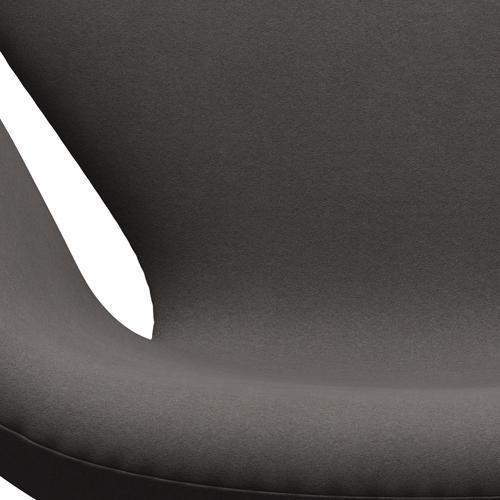 Fritz Hansen Swan Lounge Chair, Satin Brushed Aluminium/Comfort Dark Grey (60008)
