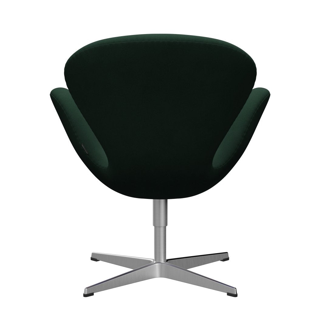 Fritz Hansen Swan Lounge Chair, Satin Brushed Aluminium/Comfort Dark Green
