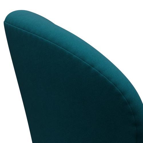 Fritz Hansen Swan Lounge Chair, Satin Brushed Aluminium/Comfort Green/Blue