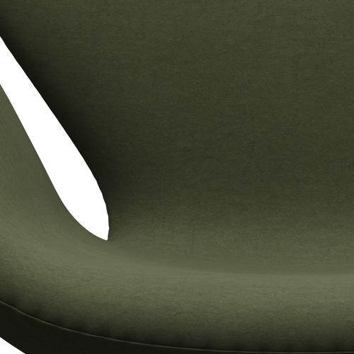 Fritz Hansen Swan Lounge Chair, Satin Brushed Aluminium/Comfort Green/Grey