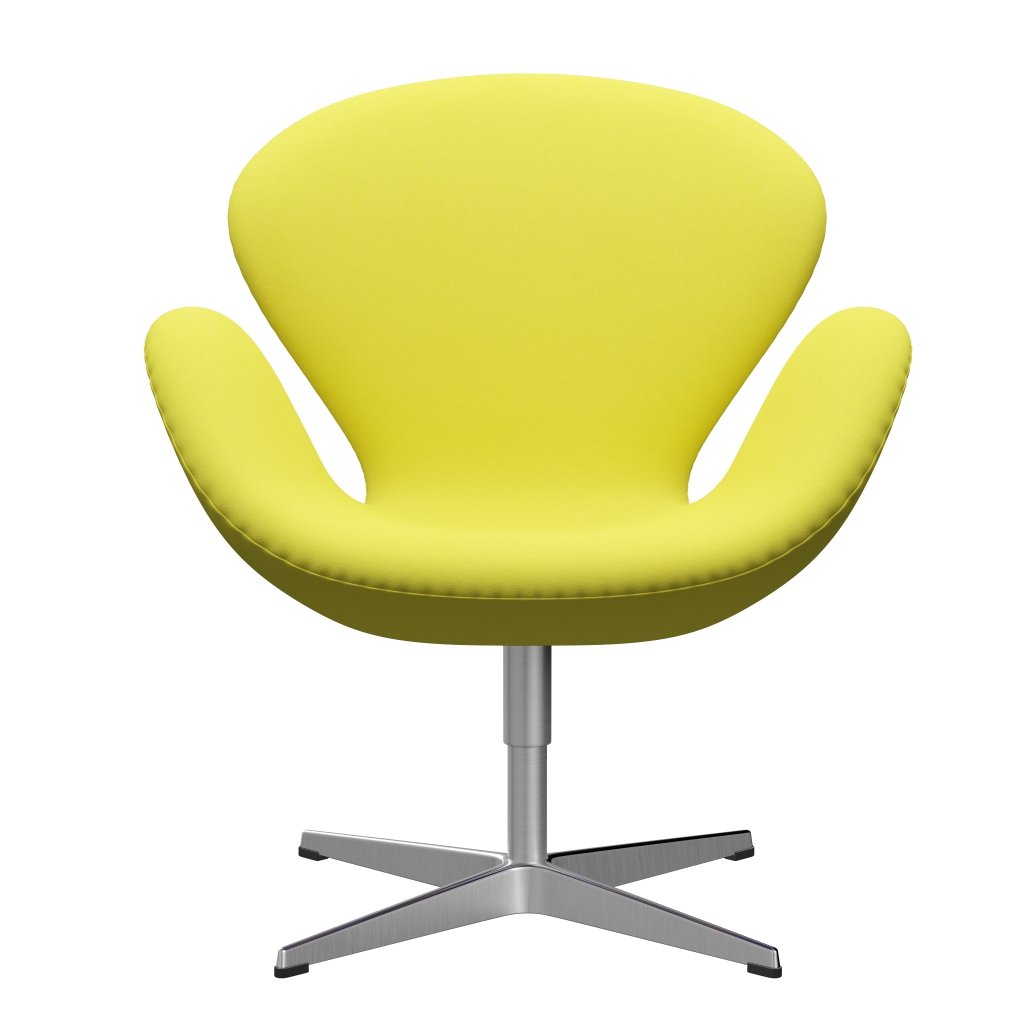 Fritz Hansen Swan Lounge Chair, Satin Brushed Aluminium/Comfort Light Yellow