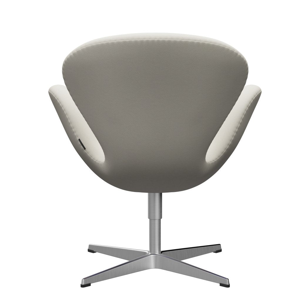 Fritz Hansen Swan Lounge Chair, Satin Brushed Aluminium/Comfort Light Grey