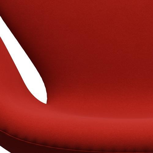Fritz Hansen Swan Lounge Chair, Satin Brushed Aluminium/Comfort Red (00026)