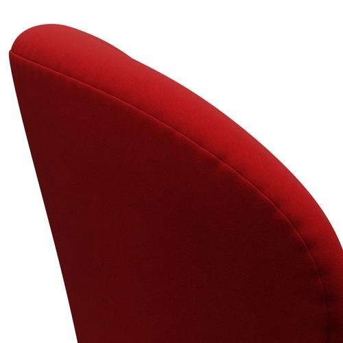 Fritz Hansen Swan Lounge Chair, Satin Brushed Aluminium/Comfort Red (01414)