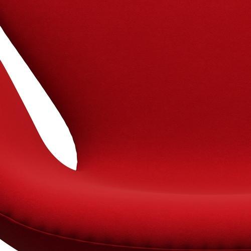 Fritz Hansen Swan Lounge Chair, Satin Brushed Aluminium/Comfort Red (64013)