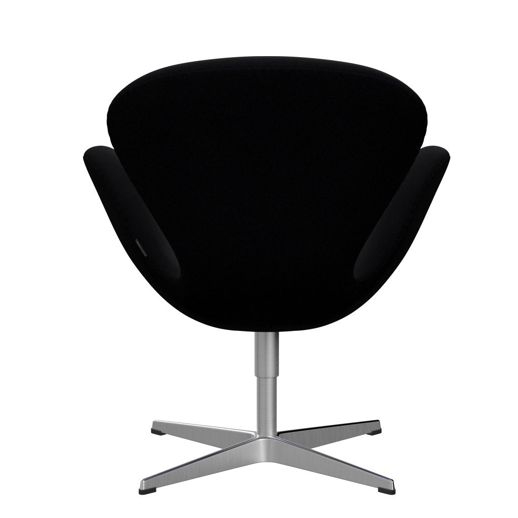 Fritz Hansen Swan Lounge Chair, Satin Brushed Aluminium/Comfort Black (00050)