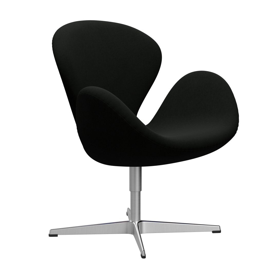 Fritz Hansen Swan Lounge Chair, Satin Brushed Aluminium/Comfort Black (60009)
