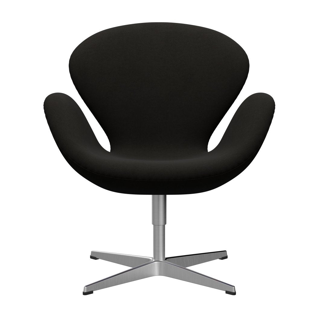 Fritz Hansen Swan Lounge Chair, Satin Brushed Aluminium/Comfort Black (61013)